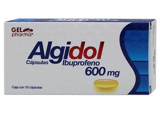 Algidol Ibuprofeno 600 mg cápsulas, caja con 10 cápsulas